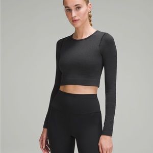 Lululemon Ebb to Street Long Sleeve Crop black size 6